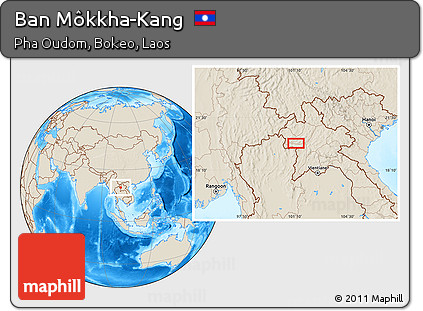 Shaded Relief Location Map of Ban Môkkha-Kang