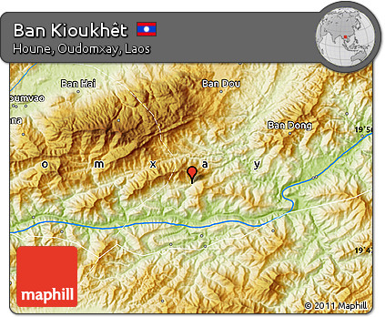 Physical Map of Ban Kioukhêt