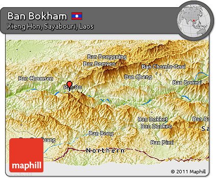 Physical Panoramic Map of Ban Bokham