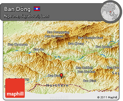 Physical Panoramic Map of Ban Dông