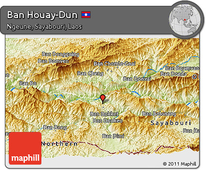 Physical Panoramic Map of Ban Houay-Dun