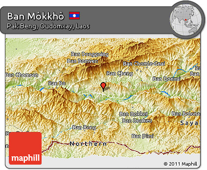Physical Panoramic Map of Ban Môkkhô