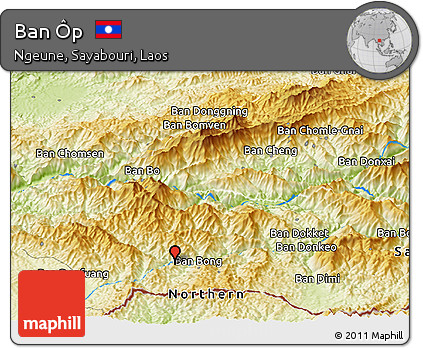 Physical Panoramic Map of Ban Ôp