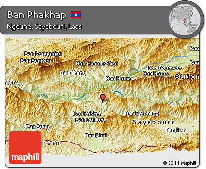 Physical Panoramic Map of Ban Phakhap