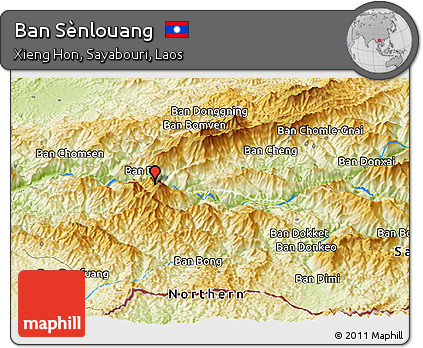 Physical Panoramic Map of Ban Sènlouang