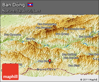 Physical Panoramic Map of Ban Dông
