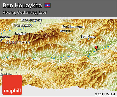 Physical Panoramic Map of Ban Houaykha