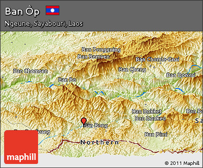 Physical Panoramic Map of Ban Ôp