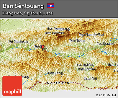 Physical Panoramic Map of Ban Sènlouang