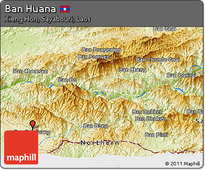 Physical Panoramic Map of Ban Huana