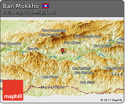 Physical Panoramic Map of Ban Môkkhô