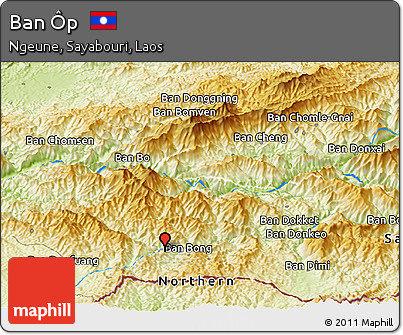 Physical Panoramic Map of Ban Ôp