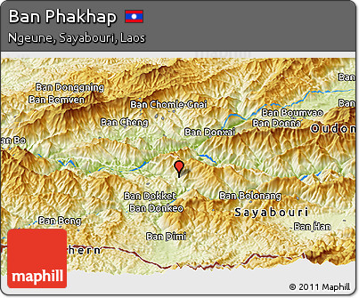Physical Panoramic Map of Ban Phakhap