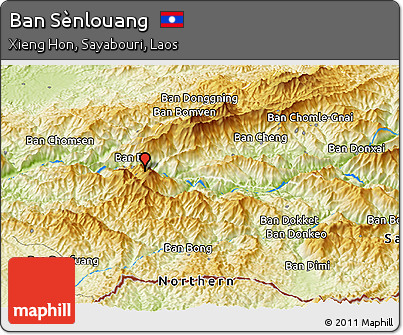 Physical Panoramic Map of Ban Sènlouang