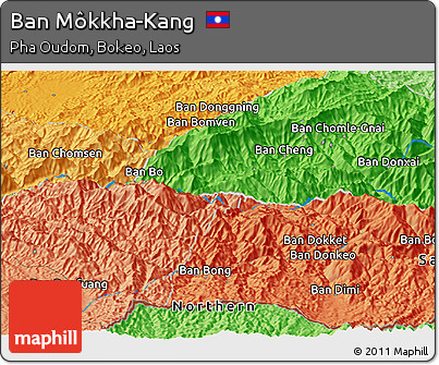 Political Panoramic Map of Ban Môkkha-Kang