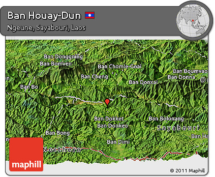 Satellite Panoramic Map of Ban Houay-Dun