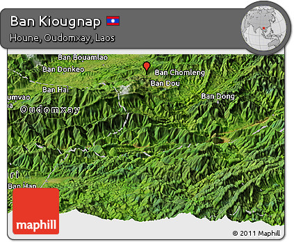 Satellite Panoramic Map of Ban Kiougnap