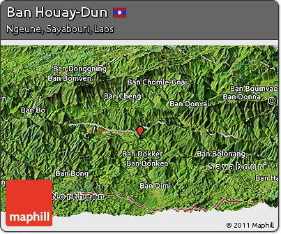 Satellite Panoramic Map of Ban Houay-Dun