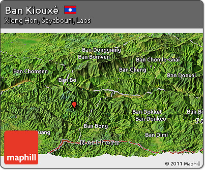 Satellite Panoramic Map of Ban Kiouxè