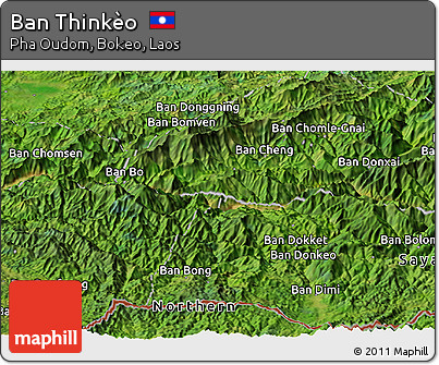 Satellite Panoramic Map of Ban Thinkèo
