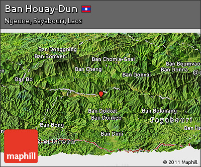 Satellite Panoramic Map of Ban Houay-Dun