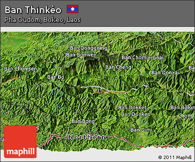 Satellite Panoramic Map of Ban Thinkèo