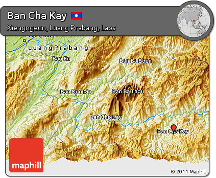 Physical 3D Map of Ban Cha Kay