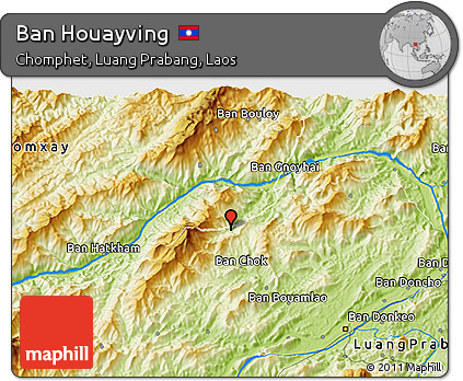 Physical 3D Map of Ban Houayving