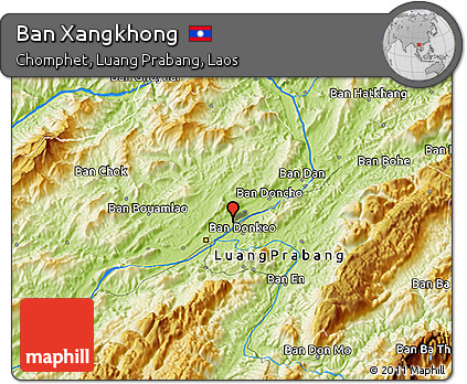 Physical 3D Map of Ban Xangkhong