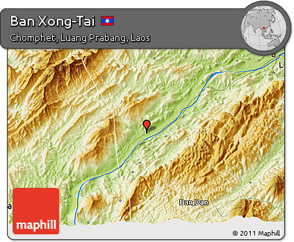 Physical 3D Map of Ban Xong-Tai