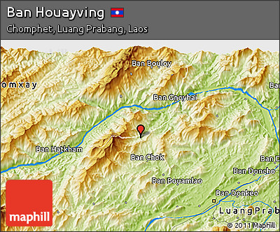 Physical 3D Map of Ban Houayving