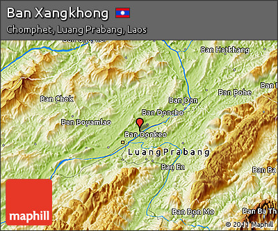 Physical 3D Map of Ban Xangkhong