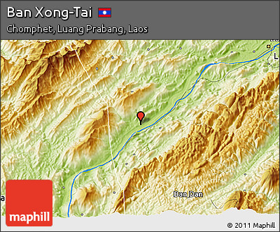 Physical 3D Map of Ban Xong-Tai