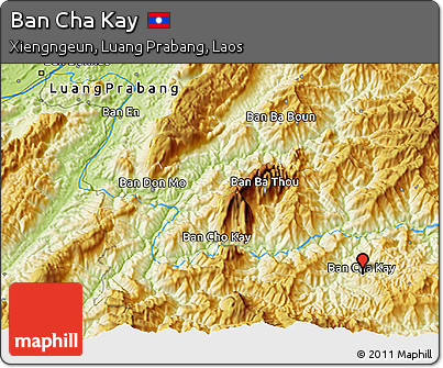 Physical 3D Map of Ban Cha Kay