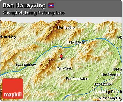Physical 3D Map of Ban Houayving