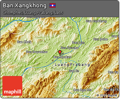 Physical 3D Map of Ban Xangkhong