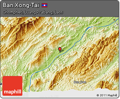Physical 3D Map of Ban Xong-Tai