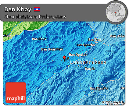 Political 3D Map of Ban Khoy