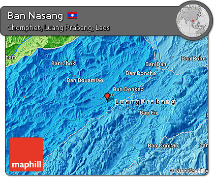 Political 3D Map of Ban Nasang