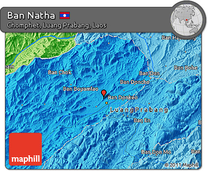 Political 3D Map of Ban Natha