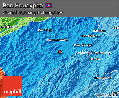 Political 3D Map of Ban Houaypha