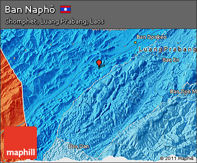 Political 3D Map of Ban Naphô