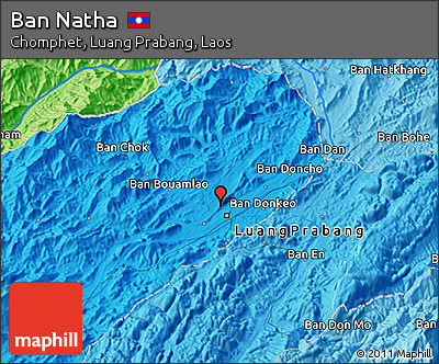 Political 3D Map of Ban Natha