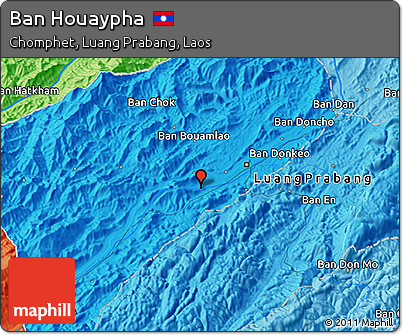 Political 3D Map of Ban Houaypha