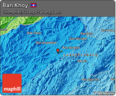 Political 3D Map of Ban Khoy