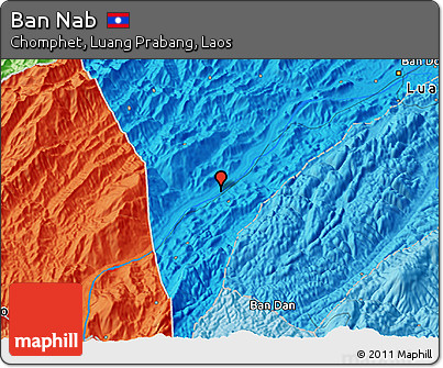 Political 3D Map of Ban Nab