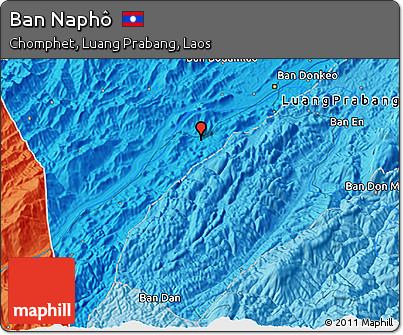 Political 3D Map of Ban Naphô