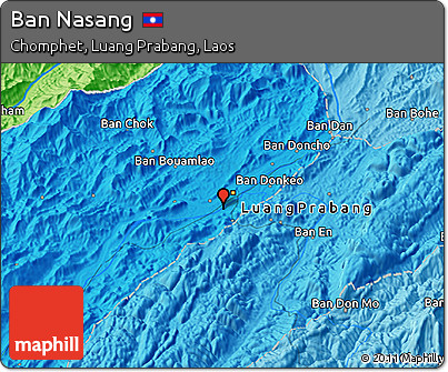 Political 3D Map of Ban Nasang