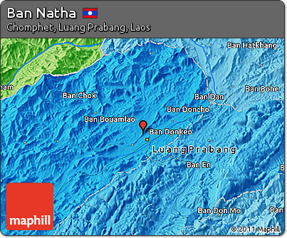 Political 3D Map of Ban Natha