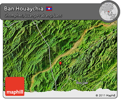Satellite 3D Map of Ban Houaychia